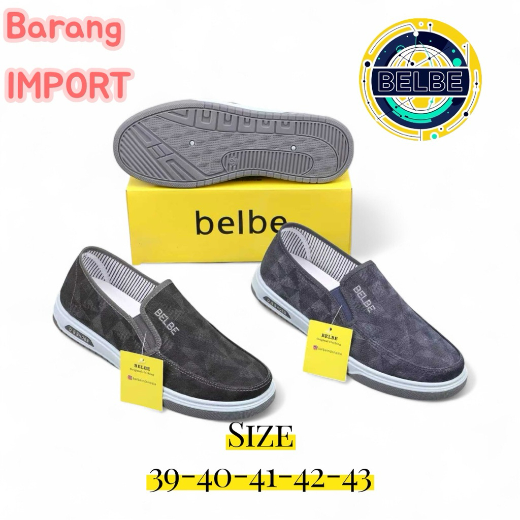 sepatu belbe slip on pria Snaekers kanvas