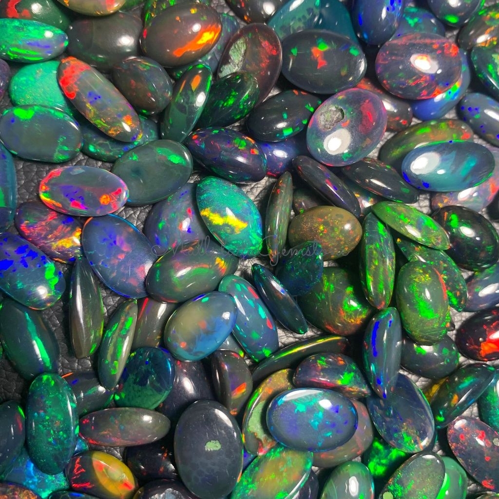 Batu kalimaya black opal affrika asli natural 100% dimensi 13-18mm ( kode 003 ) / losstune batu kali
