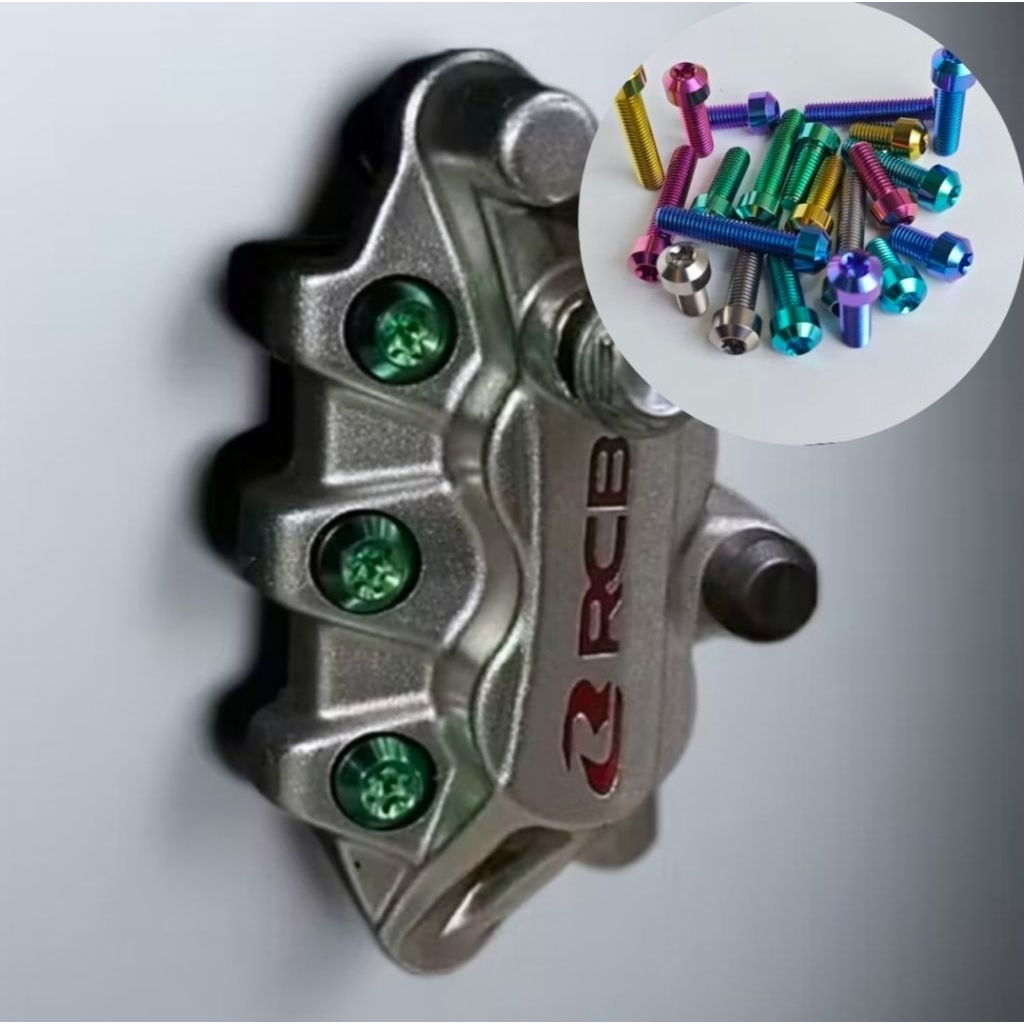 Baut kaliper RCB baut sambungan kaliper rcb Titanium small(1biji)