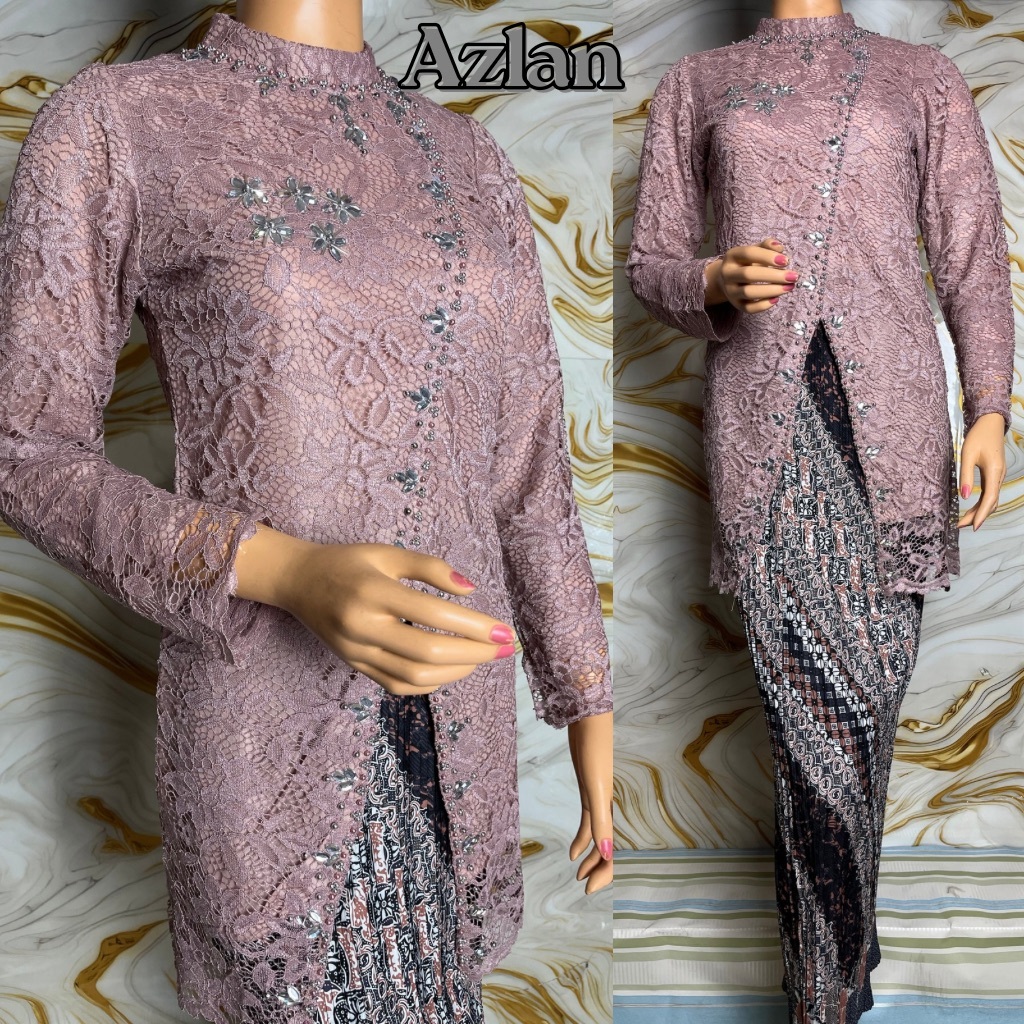 Kebaya Tunik Kerah Shanghai Modern Brokat Premium