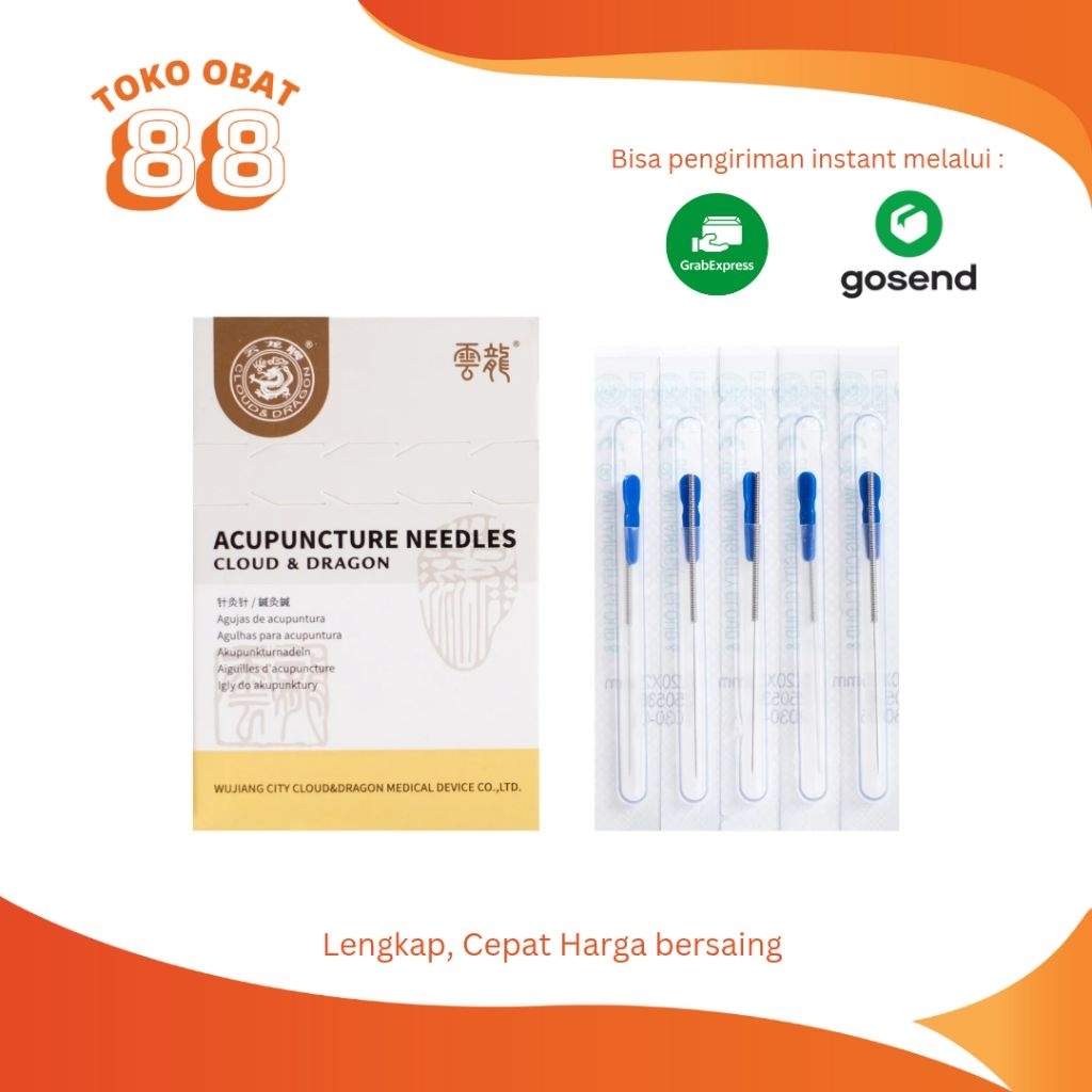Jarum Akupuntur Cloud Dragon dengan selongsong isi 100 ukuran 1 cun (0.20*25)