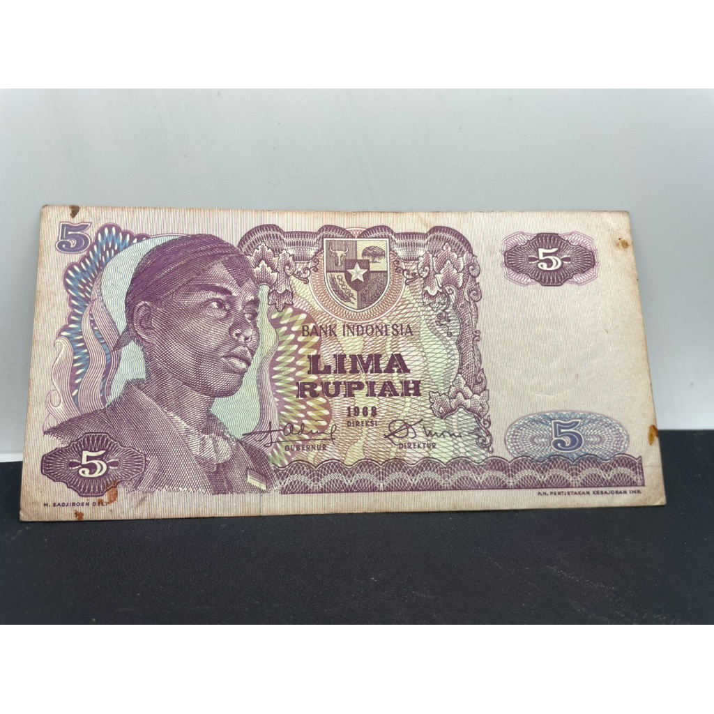 5 Rupiah seri pak Dirman 1968 bekas bagus Marta Collection 02 Koleksi unik terlengkap