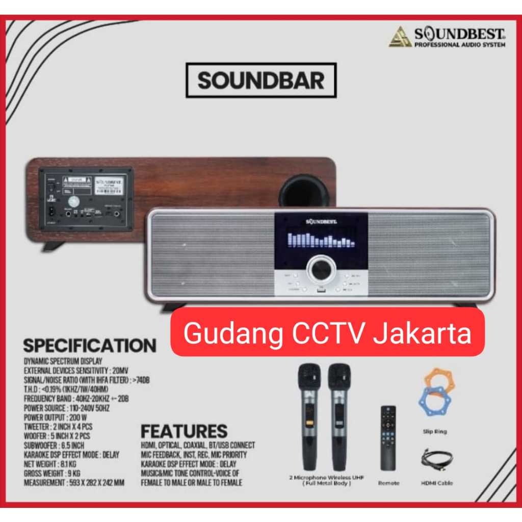 Soundbar Soundbest Playbar + 2 mic Wireless / Soundbest Soundbar Karaoke Original
