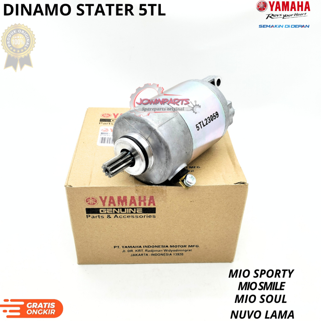Dinamo starter yamaha MIO SPORTY,MIO SOUL,NUVO LAMA,5TLygp kulitas original asli stater