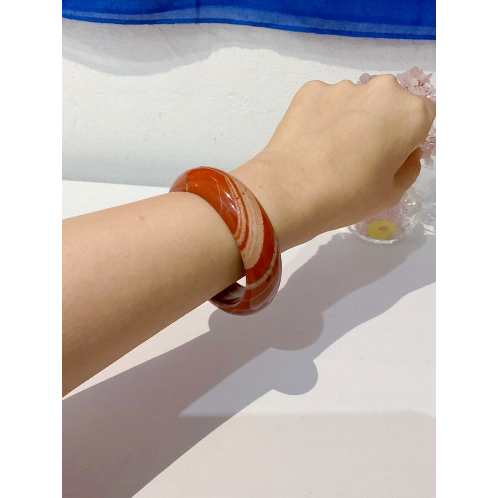 Gelang Bangle Red Jasper 53,4 mm (mohon dibaca deskripsi produk)
