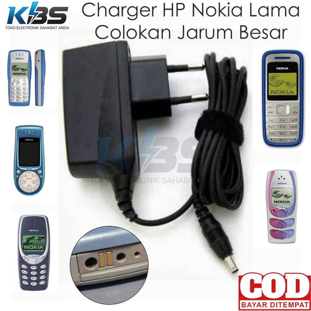 COD Travel Charger Nokia Lubang Colokan Besar Casan Jarum Gede HP Lama Jadul Carger Nokia 1100 1110 