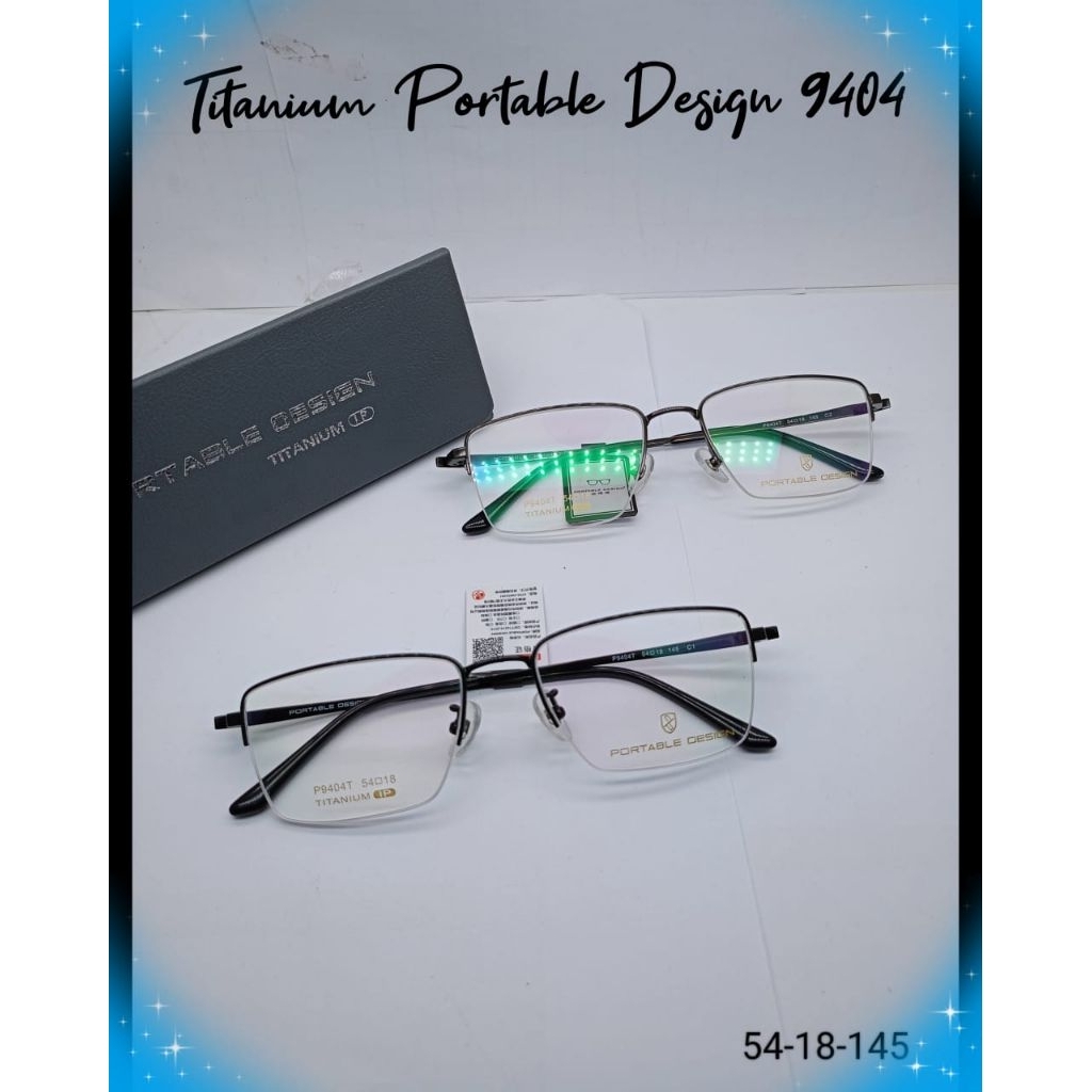 kacamata frame titanium portable design 9404