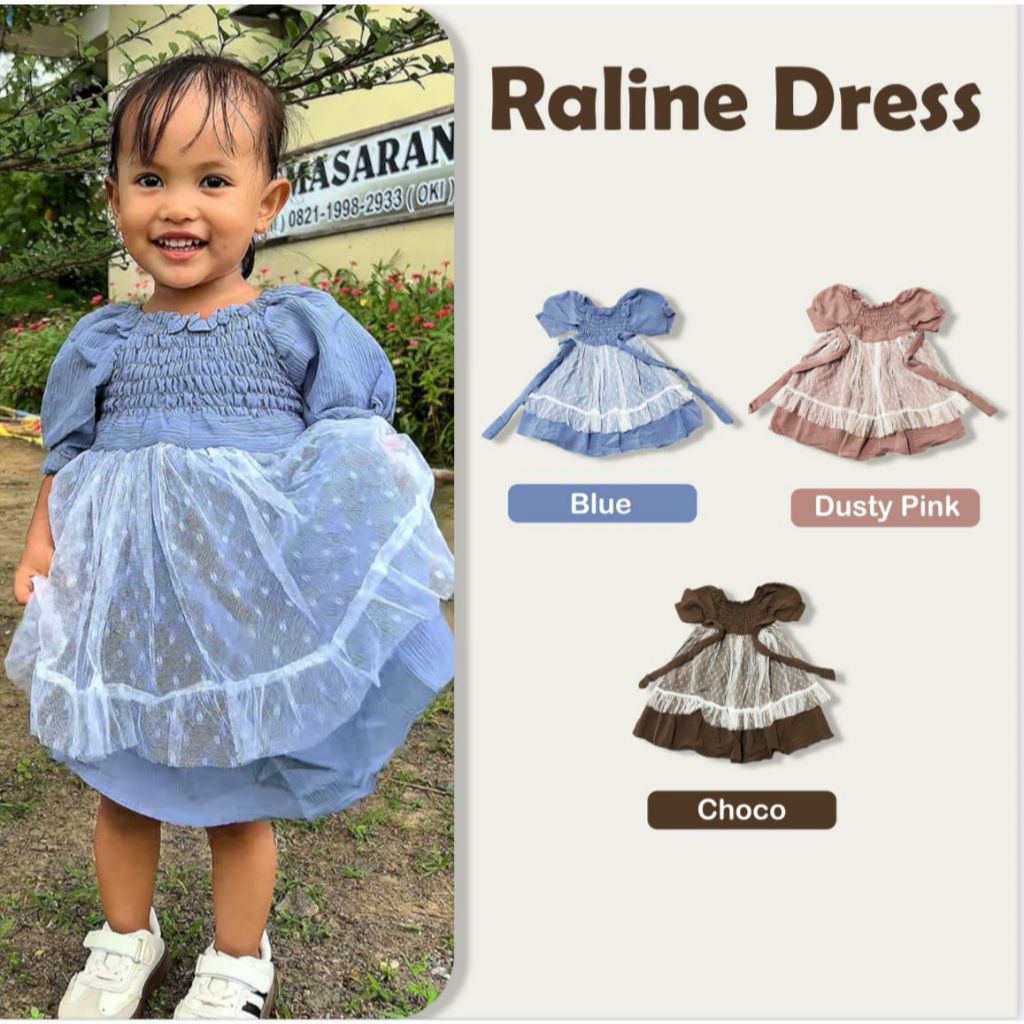 Raline Dress Anak usia ( 1 - 7th )