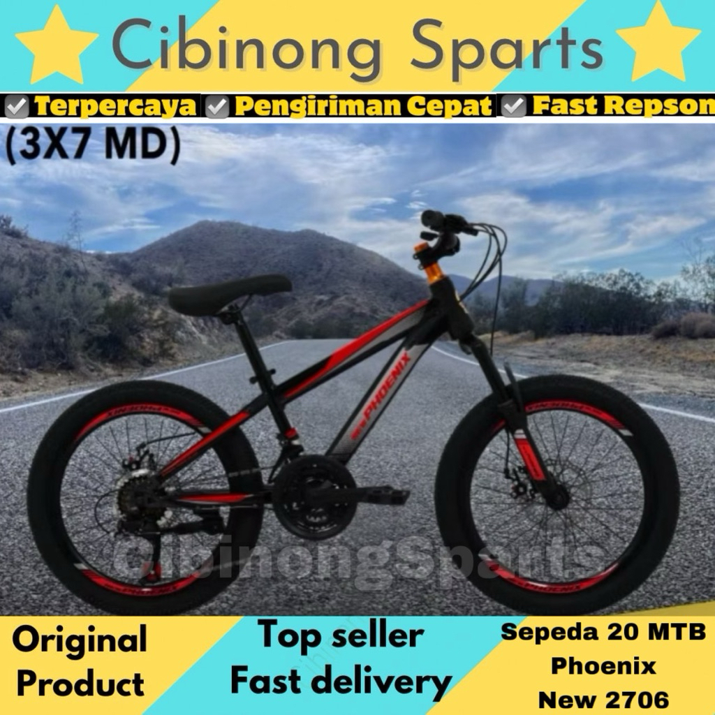Sepeda Gunung MTB 20 Phoenix 2706 Cakram 7Speeds New Product Good Quality