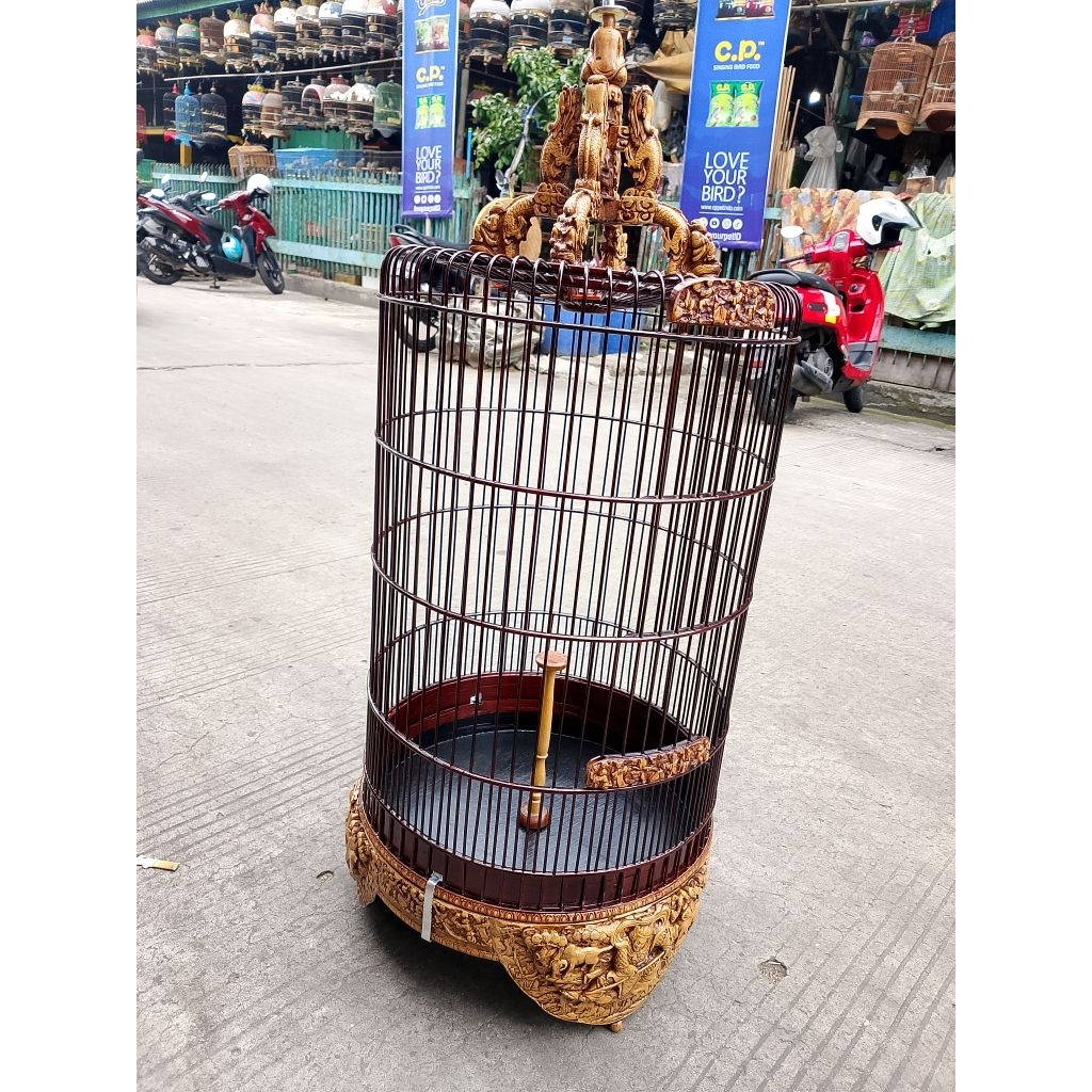 sangkar branjangan ukir fiber