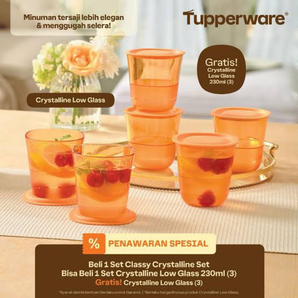 Crystalline Low Glass Tupperware