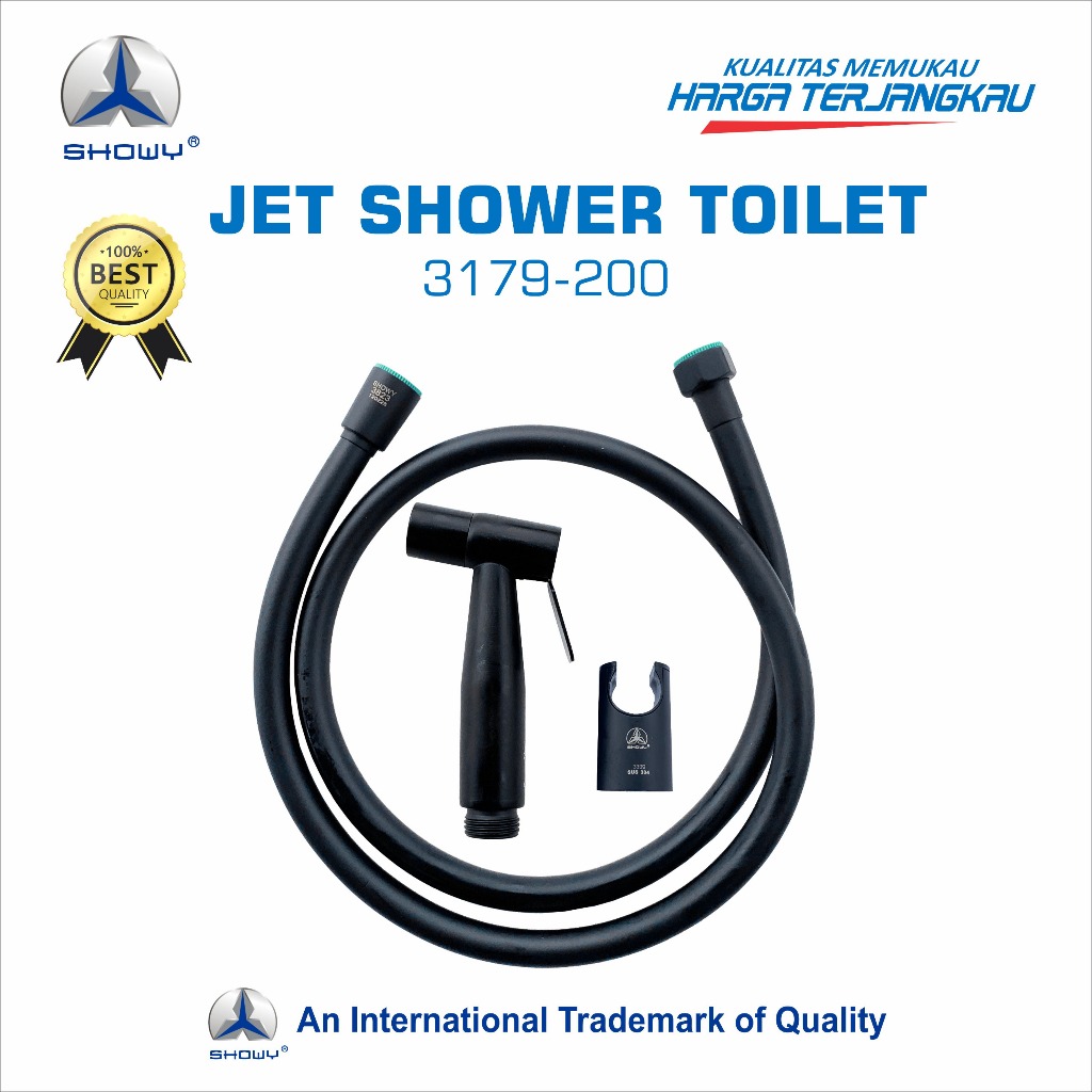 SHOWY Jet Shower Toilet Stainless Steel Hitam 3179 Fullset