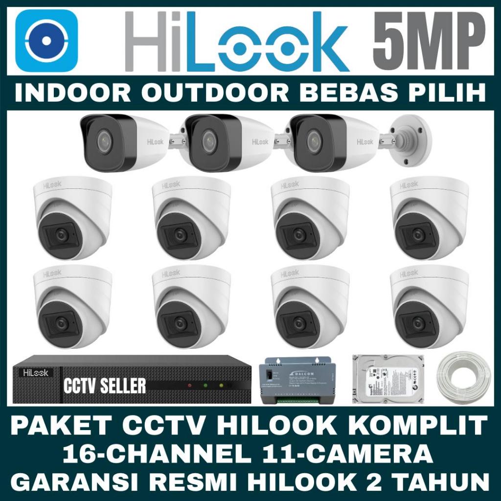 PAKET CCTV HILOOK 5MP 16 CHANNEL 11 CAMERA TURBO HD KAMERA CCTV