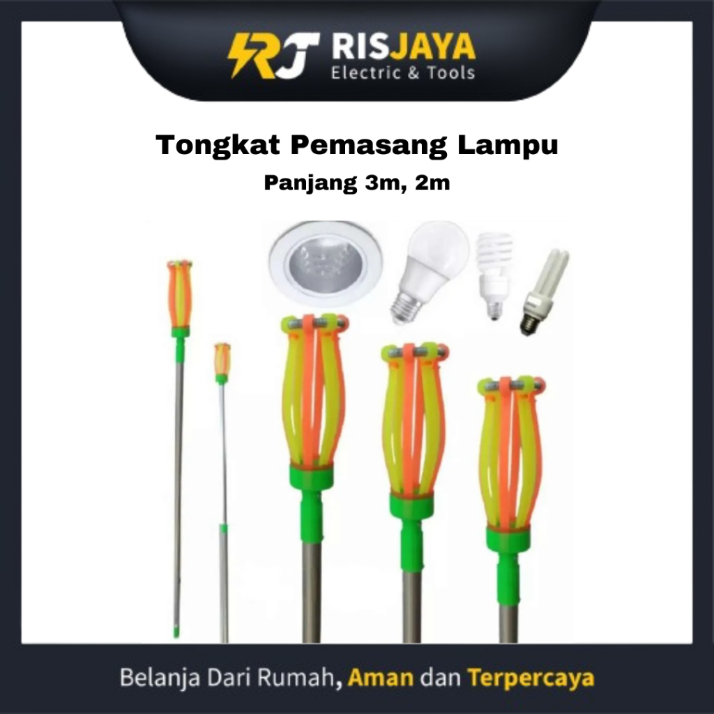 Tongkat Pasang Lampu Bohlam LED Stick - Alat Pengganti untuk Lampu Stik 2meter 3meter