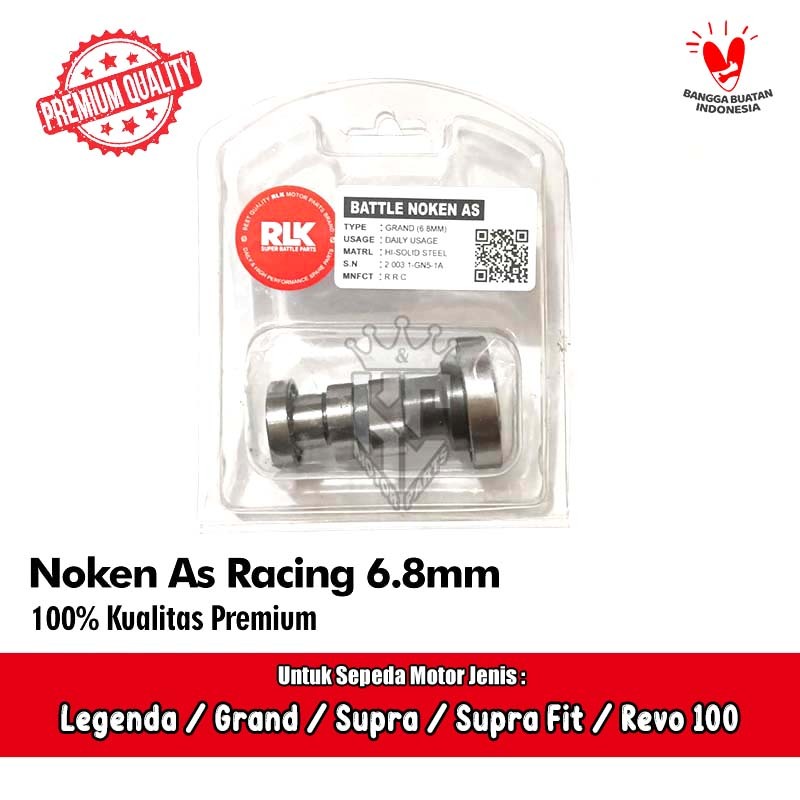 Noken As Klep Cam Bore Up RACING 6.8 mm Grand Supra X Supra Fit Old New Revo 100 Legenda RLK