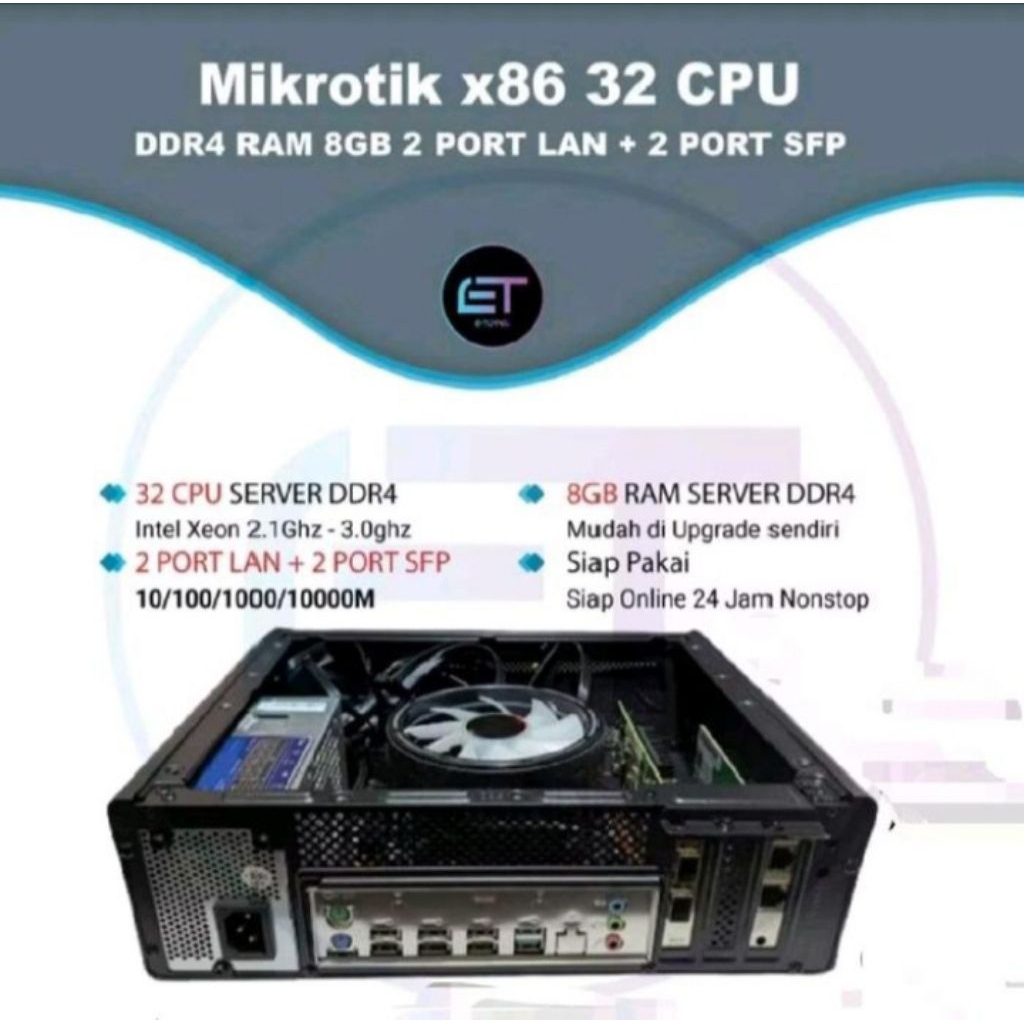 Server PC Mikrotik x86 32 CPU 5 Port Lan 2* SFP+10G