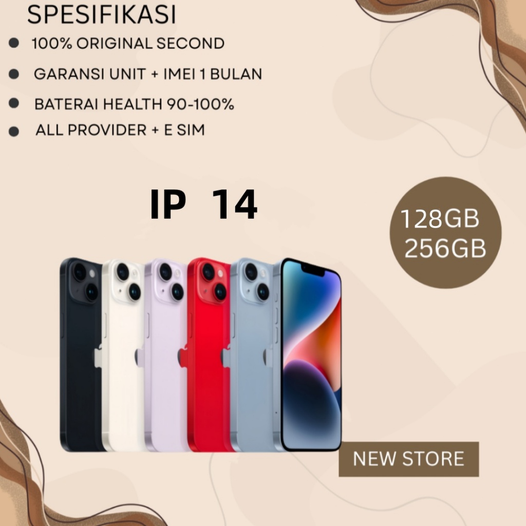 IPHONE 14  iPhone 14 PLUS 512GB 256GB 128GB Second Original NO Mulus