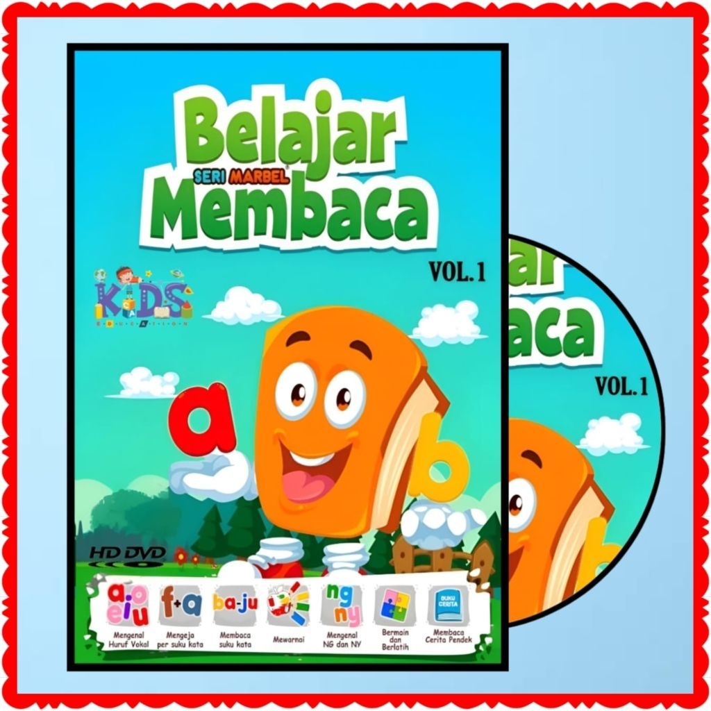 VCD DVD KASET BUAT BELAJAR ANAK-DVD EDUKASI ANAK MARBEL MARI BELAJAR MEMBACA DAN MENULIS BERHITUNG