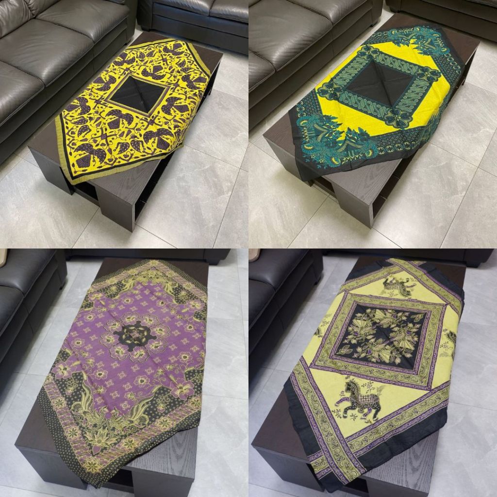 Taplak Meja Tamu Motif Batik Ukuran 100 x 100 Segiempat Kotak Tradisional Bahan Katun Halus Table Ru