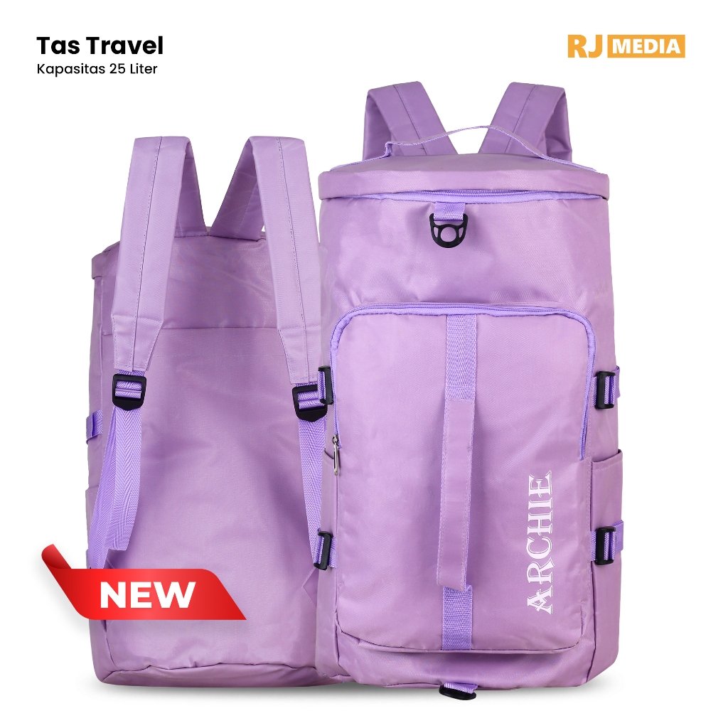 Tas Travel Backpack Archie Violet Trio Besar Wanita Travelling Pakaian Tas 25 Liter Tas Mudik Tas Tr