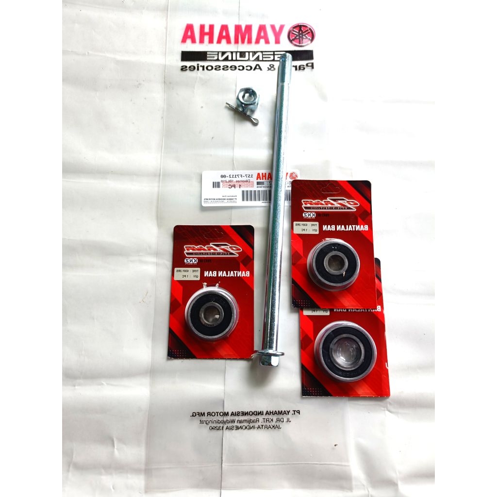 PAKET 3 AITEM BEARING+ AS RODA BELAKANG YAMAHA JUPITER MX PANJANG 27 CM