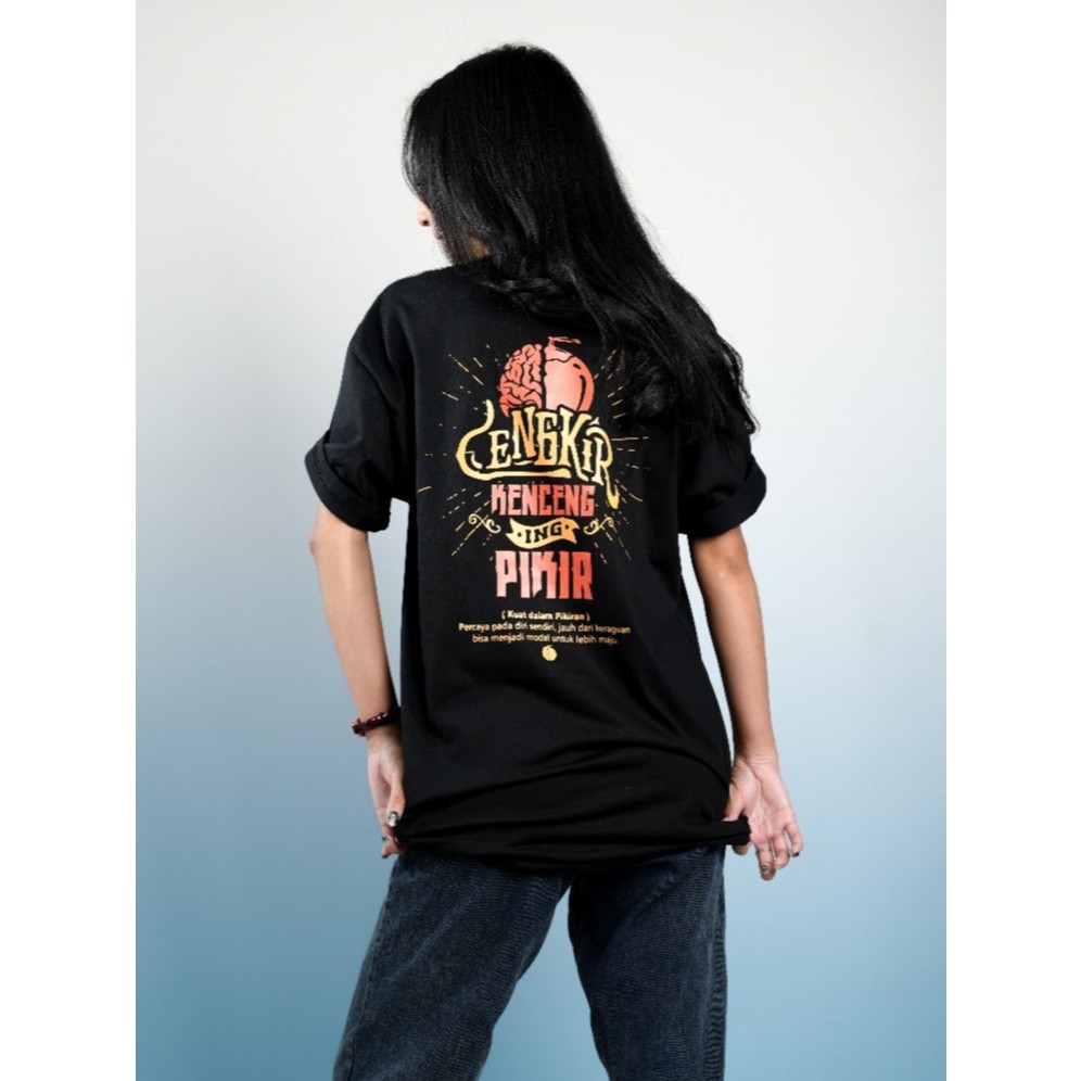 Kaos REGULAR CUT Omah Oblong Jogja Seri Caosan CENGKIR - KENCENG ING PIKIR' Kaos Kata-kata Jawa Jogj