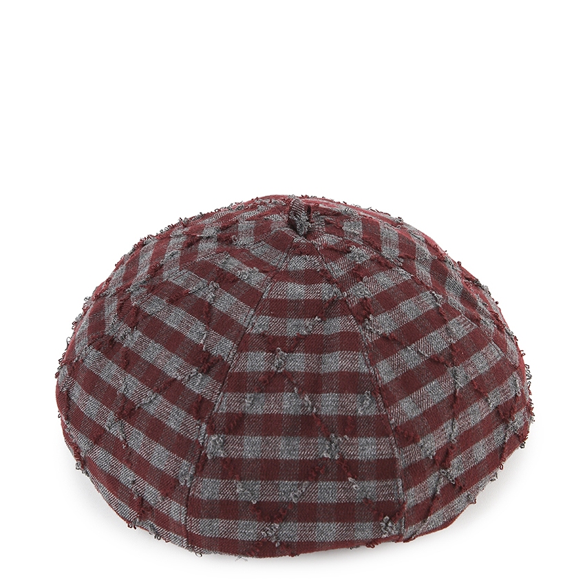 Urban State - Ripped Checkered Beret - Red