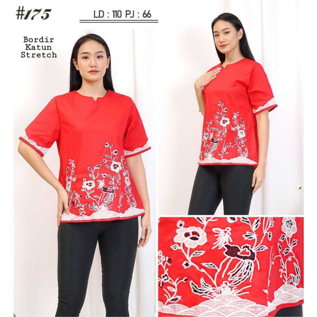 A 175 KUMER atasan wanita katun stretch terbaru  / baju ibu ibu murah kekinian / blouse wanita bruka