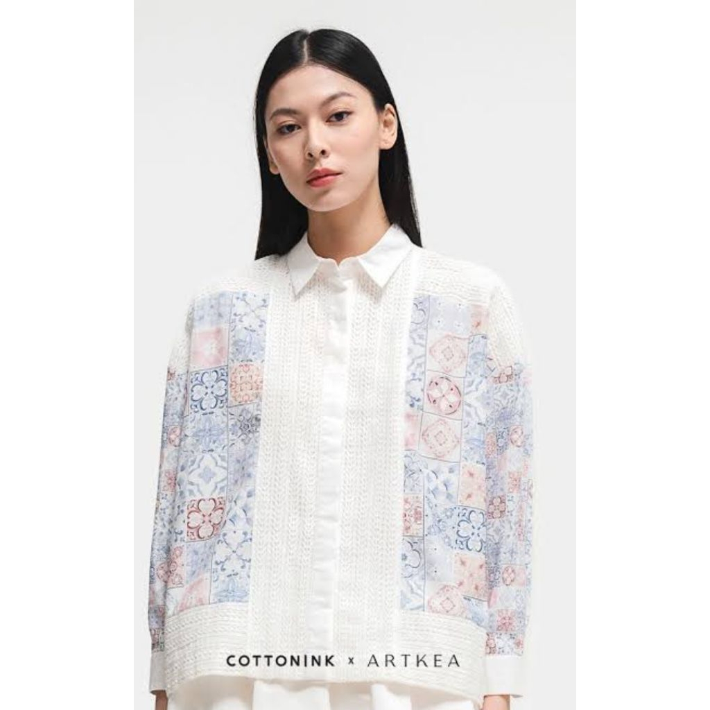 New COTTONINK x ARTKEA Blue Lace Rowena size S