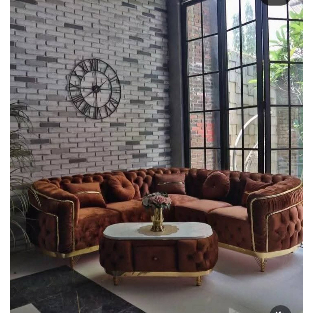 SOFA TURKI JUMBO RUANG TAMU L SUDUT MINIMALIS + PUK