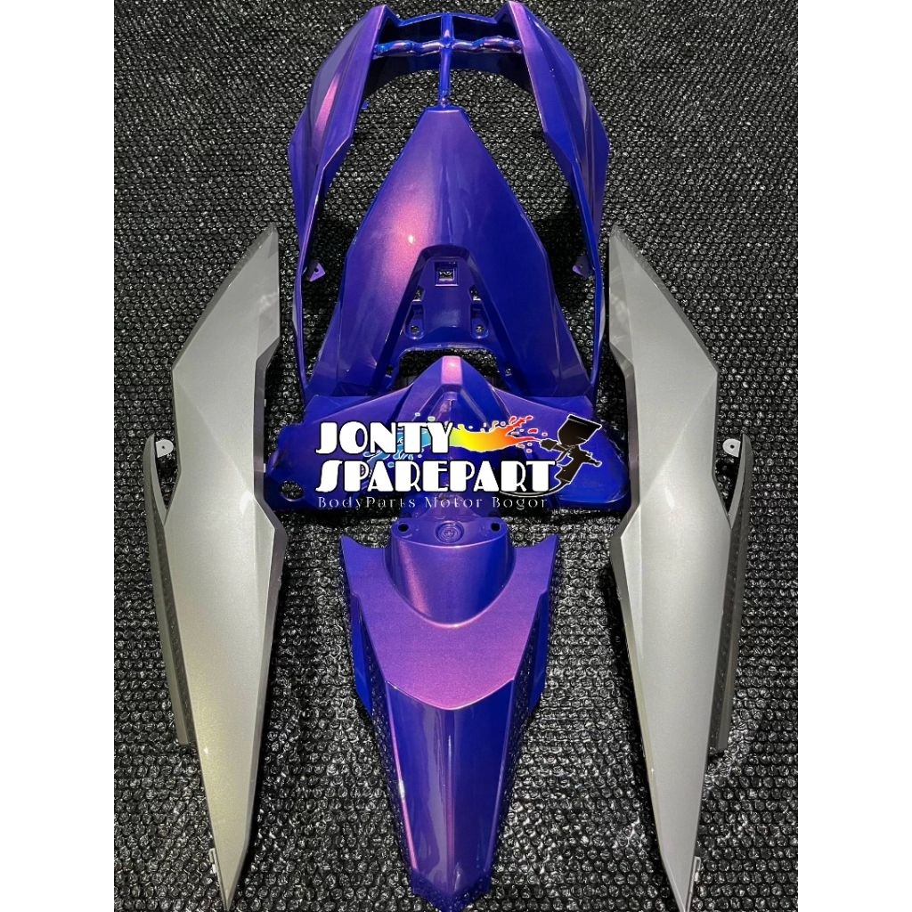 Full Body Halus Beat ESP 2019 Warna Biru Lembayung Ungu mix Silver | Costum Warna Body Beat ESP 2019