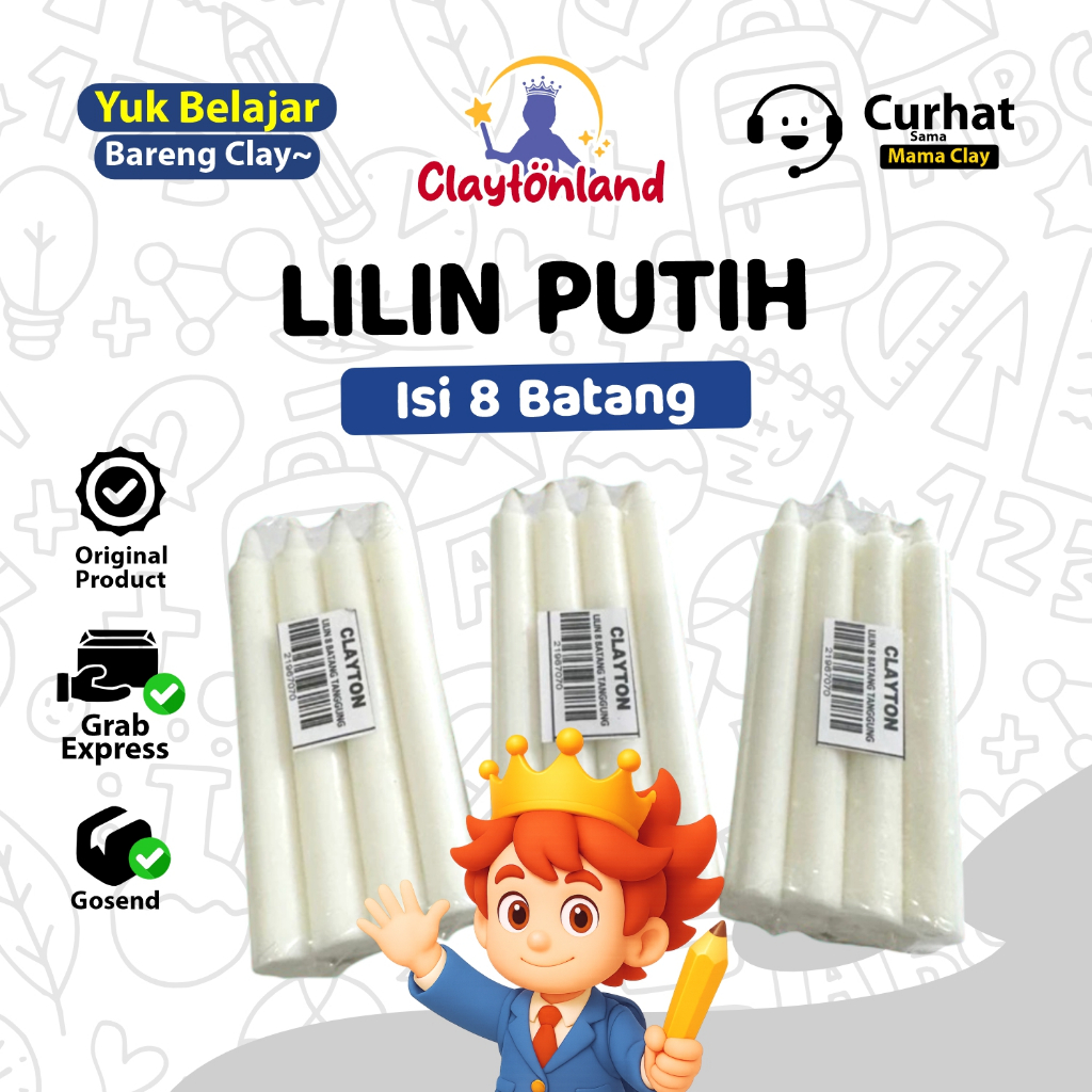 Lilin Putih  / Lilin Mati Lampu isi 8 batang (TANGGUNG) Lampu Lilin Besar Tahan Lama Lilin Mati Lamp