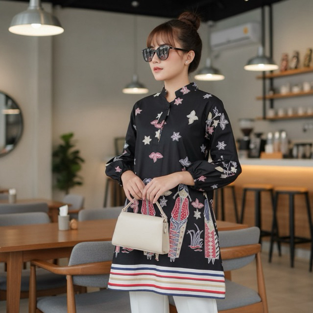 Shanaya Baju Batik Wanita Tunik Sinden Ori Batik Solo Batik Modern