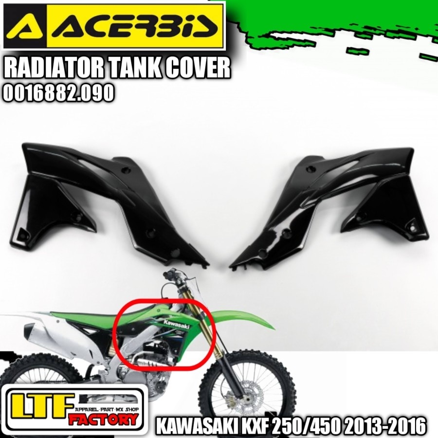 KAWASAKI KX - KXF 250 F 2013 2014 2015 2016 - ACERBIS RADIATOR SCOOP TANK COVER BODY - SAYAP SAMPING