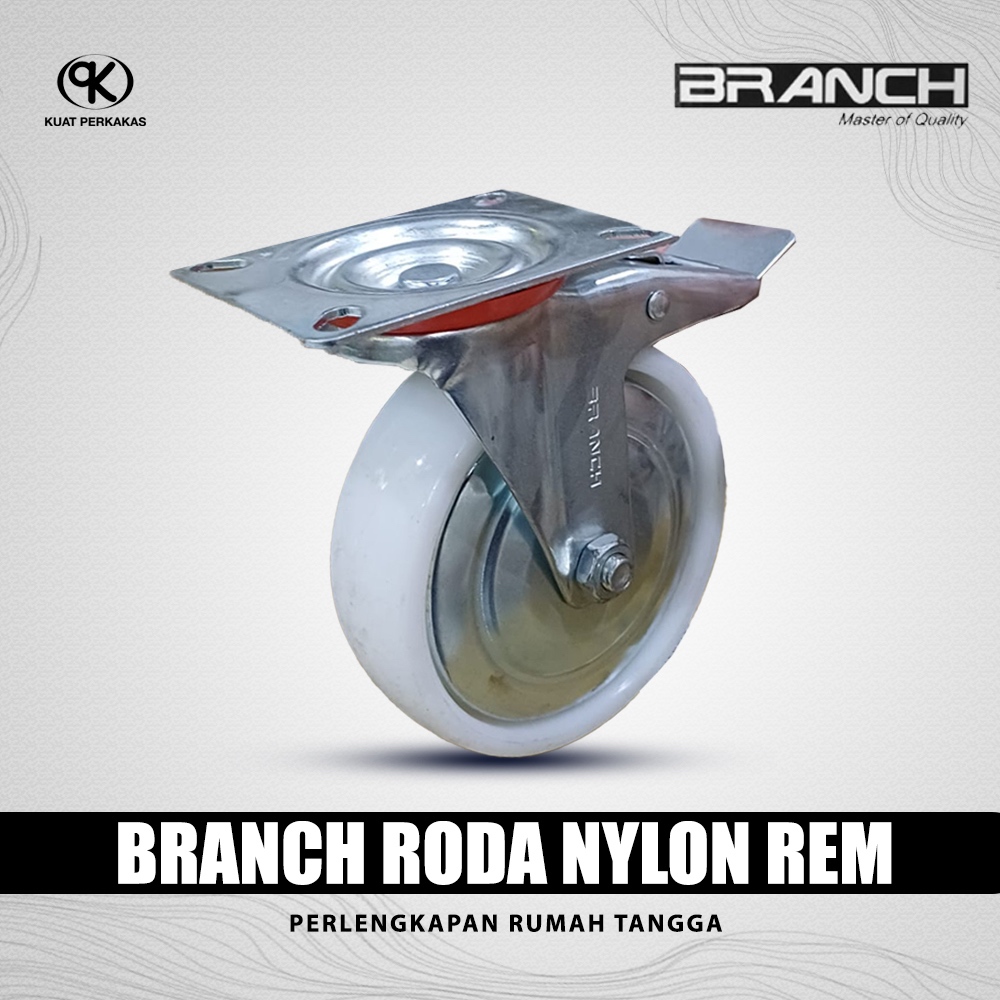 BRANCH roda nylon 6" rem / Roda gerobak / Roda etalase / Roda troli