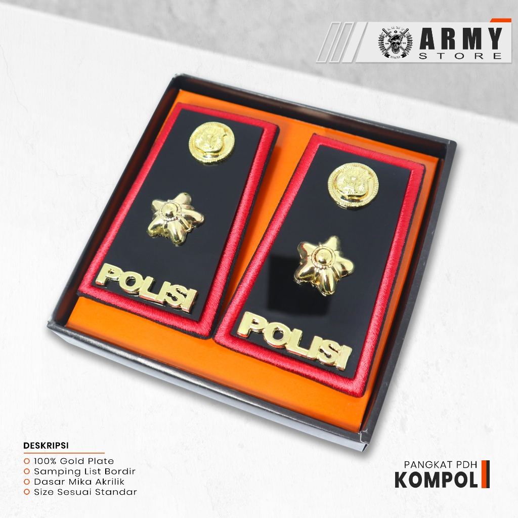 PANGKAT PDH KOMPOL POLISI / PANGKAT POLRI LIS MERAH