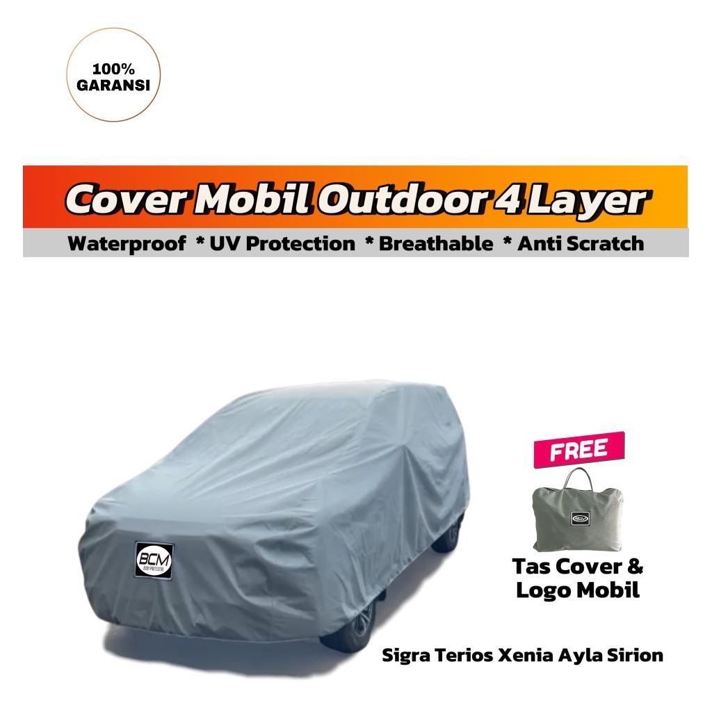 BCM Sarung Cover Mobil Daihatsu Sigra Terios Xenia Ayla Sirion Outdoor Waterproof 4 Layer Tebal