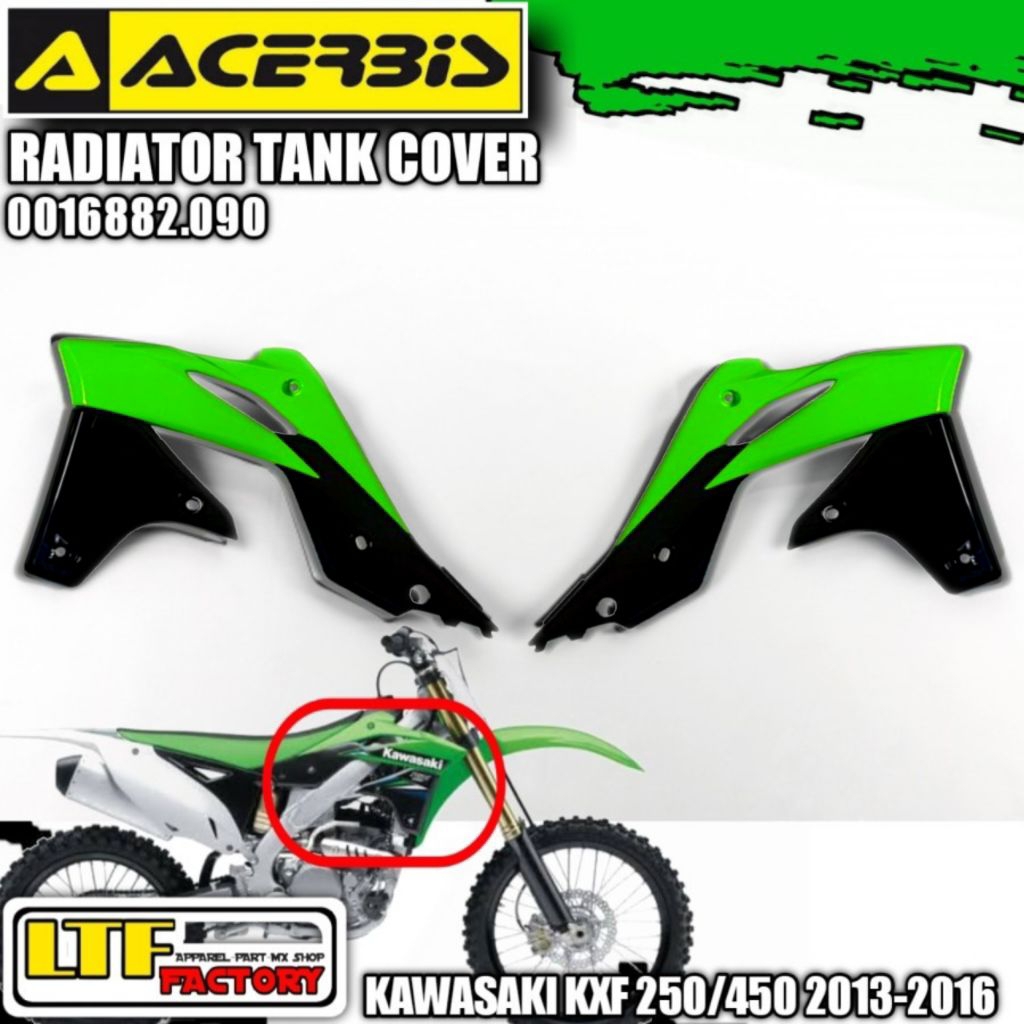 KAWASAKI KX - KXF 250 F 2013 2014 2015 2016 - ACERBIS RADIATOR SCOOP TANK COVER BODY - SAYAP SAMPING