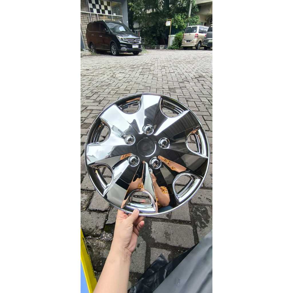 Cover Dop Velg Mobil Ring 15 Chrome Art NO: LW-5051-C-15