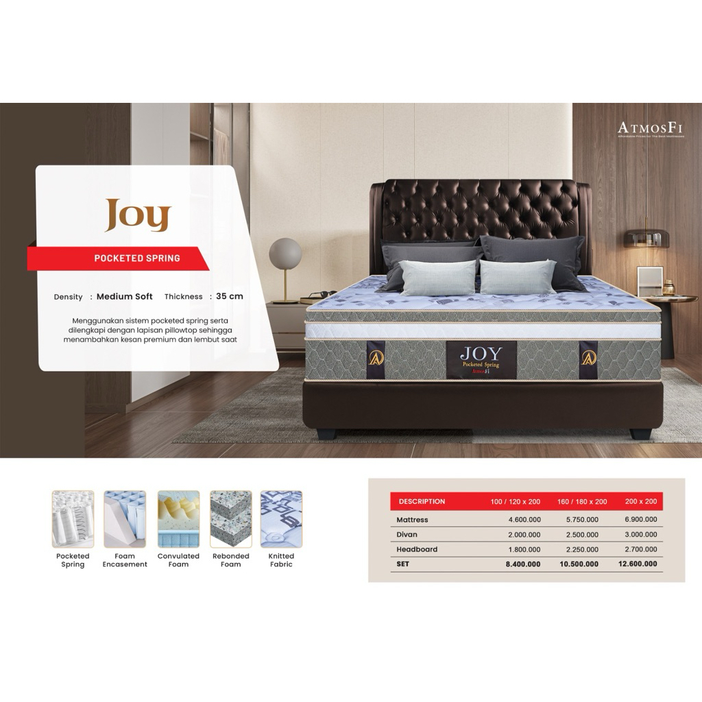 Springbed Atmosfi Joy Pocket Spring 180x200cm