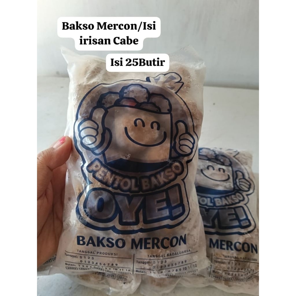 KHUSUS AREA PULAU JAWA|| FROZEN FOOD PENTOL BAKSO OYE MERCON ISI 25BUTIR| PACK