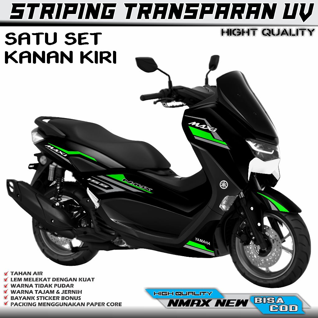 STRIPING VRIASITRANSPARAN UV MOTOR YAMAHA NMAX NEW 2019 STICKER LIS BODY MOTIF SIMPLE 02
