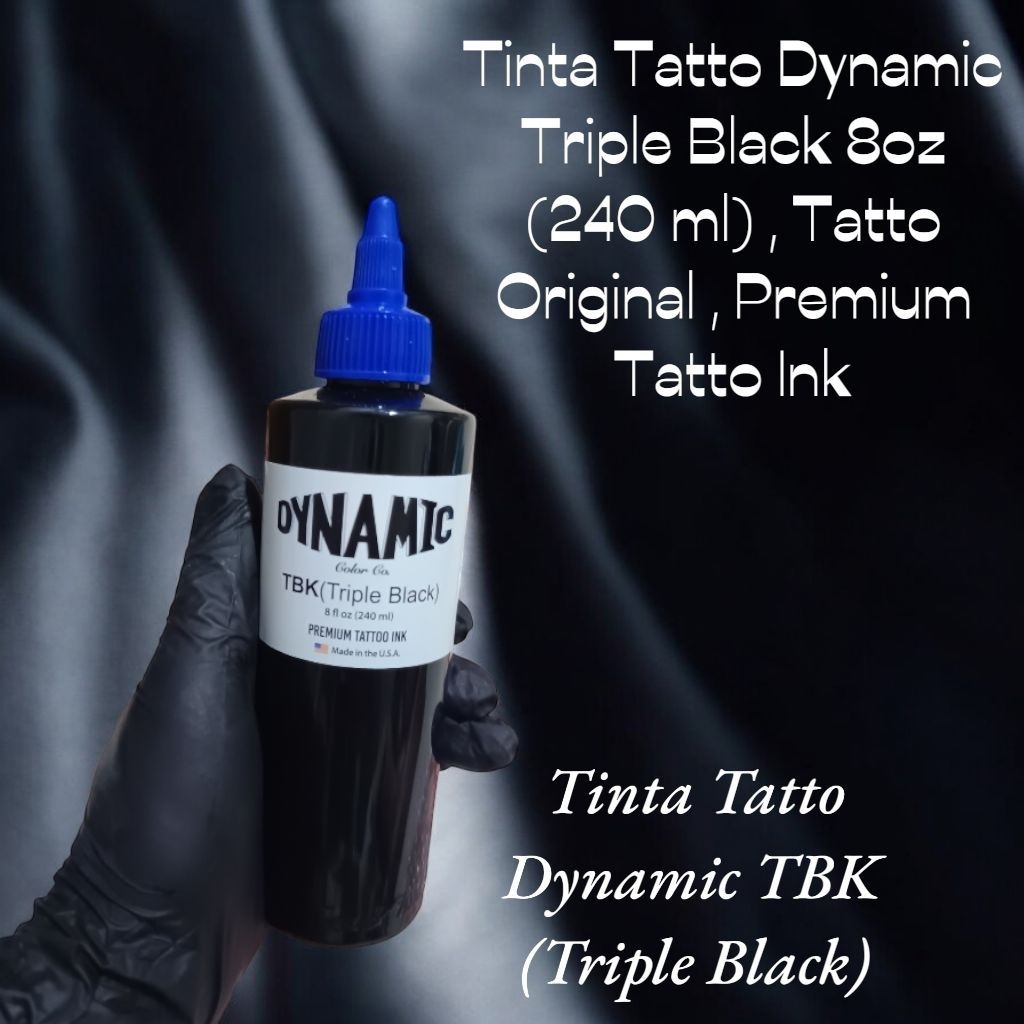 Tinta Dynamic 240ml Triple Black - Tinta Tattoo Permanen Hitam Pekat