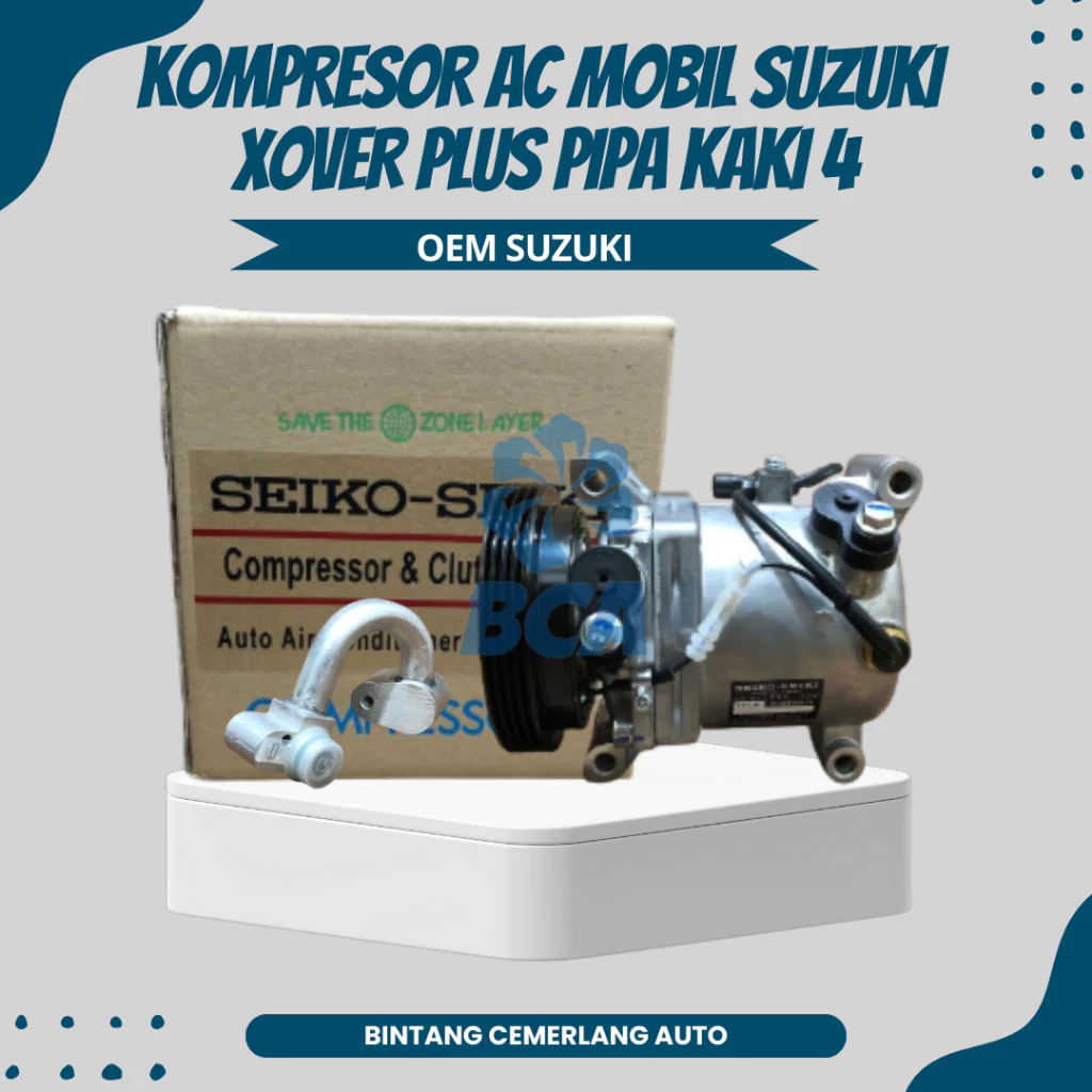 COMPRESSOR KOMPRESOR AC Mobil Suzuki X-Over SX4 Xover Kaki 4+Pipa OEM SUZUKI