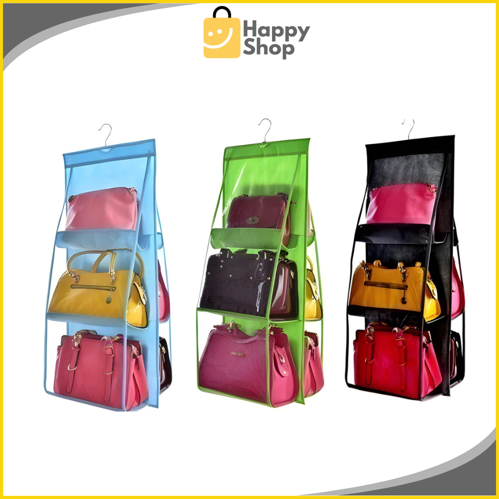 HAPPYSHOP HL0064 Rak Penyimpanan Sepatu Dan Tas Gantung Bag Organizer Plastik Murah Y1086