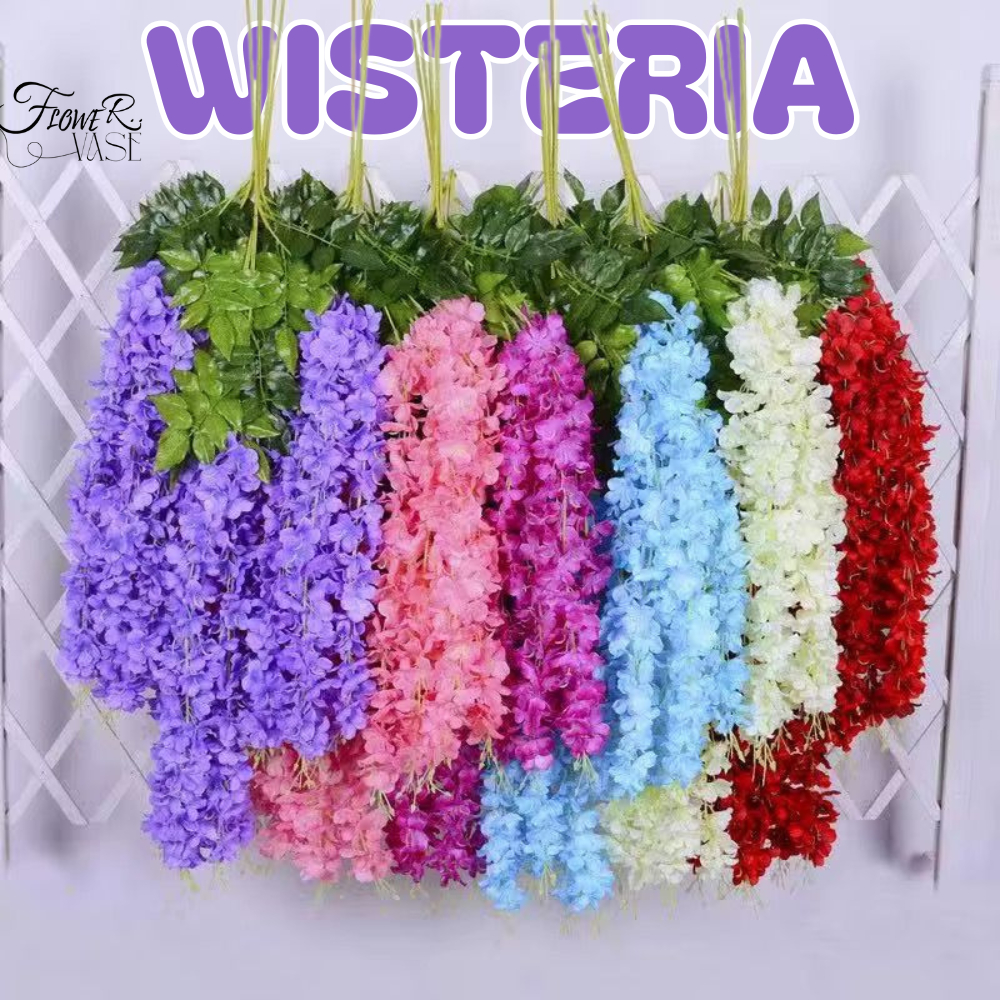 Bunga Wisteria Jumbo 12 pcs 1 Lusin Tanaman Bunga plastik Buatan Hias Dekorasi Bunga / CZ035B