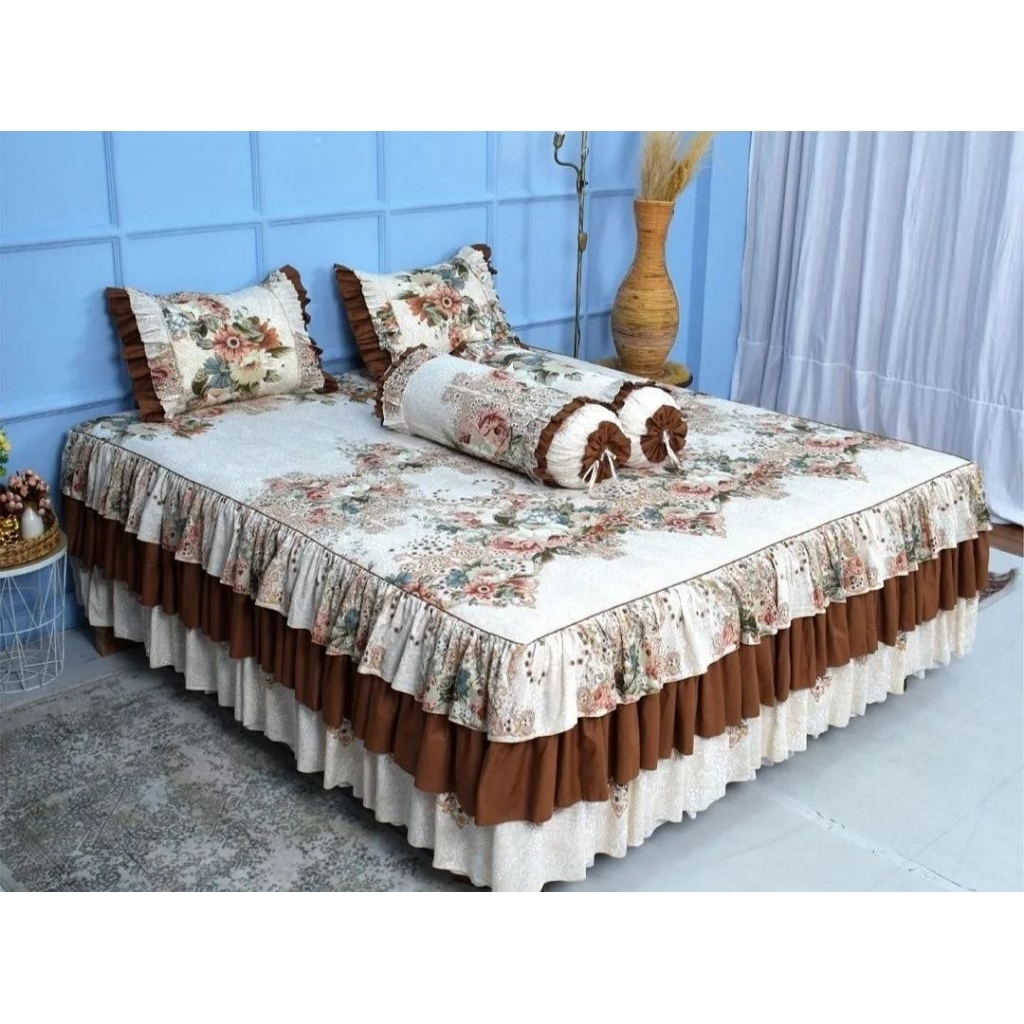 sprei rumbai/sprei custom/sprei homemade/sprei susun/sprei pengantin