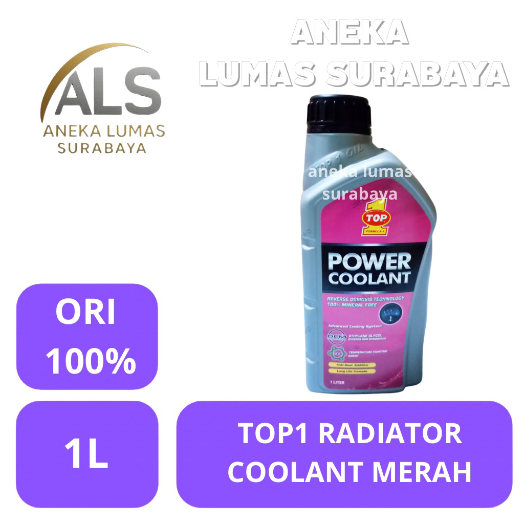 TOP-1 POWER COOLANT MERAH 1 Liter / AIR RADIATOR COOLANT TOP1