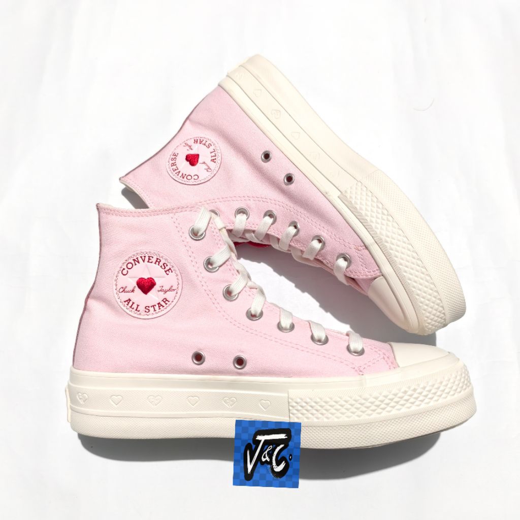 Converse Chuck Taylor All Star Lift Platform Valentine Valentine’s Day Rose Heart Love Hi Sugar Berr
