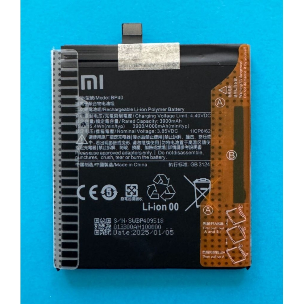 Batre Baterai XMI Mi 9T / Mi 9T PRO ORIGINAL 100% Model Battery Batrei BP40 BP-40